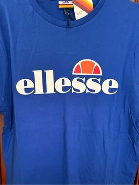 ellesse Royal Blue Tee with White, Orange & Yellow Logo
